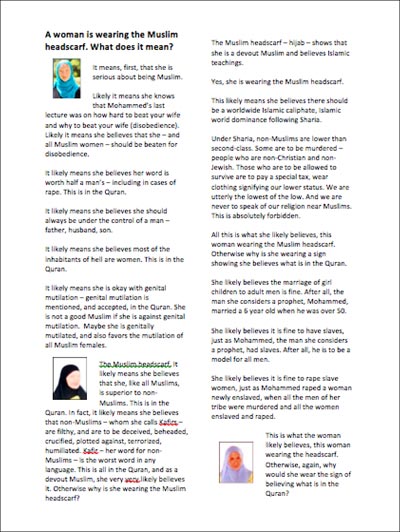 Muslimheaddress - hand-out